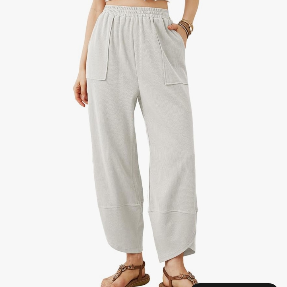 Light Gray barrel Women's Knit Pants